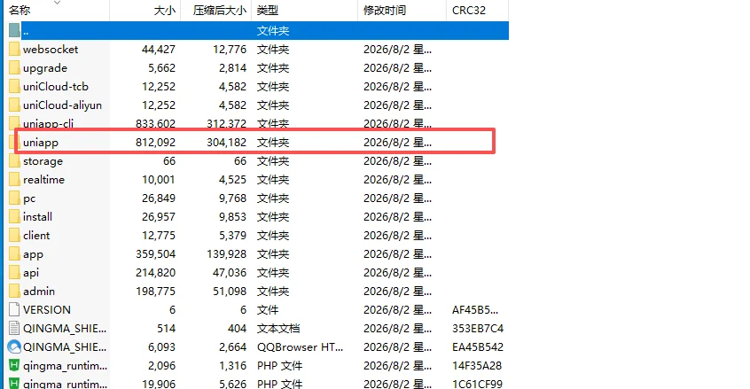 源码包中的 uniapp 客户端目录